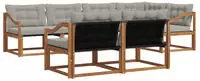 vidaXL Outdoor-Sofagarnitur 7 stk. 7-Sitzer Natur und Hellgrau
