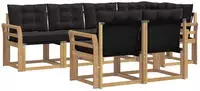 vidaXL Outdoor-Sofagarnitur 7 stk. 7-Sitzer Wei&szlig; und Schwarz