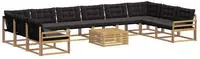 vidaXL Outdoor-Sofagarnitur 11 stk. 10-Sitzer Wei&szlig; und Schwarz