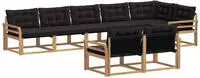 vidaXL Outdoor-Sofagarnitur 8 stk. 8-Sitzer Wei&szlig; und Schwarz
