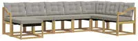 vidaXL Outdoor-Sofagarnitur 8 stk. Wei&szlig; und Hellgrau