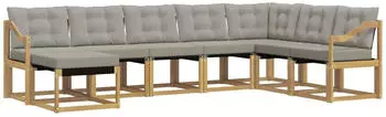 vidaXL Outdoor-Sofagarnitur 8-tlg. wei&szlig; und hellgrau (3389773)