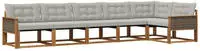 vidaXL Outdoor-Sofagarnitur 6 stk. 6-Sitzer Natur und Hellgrau