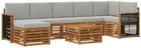 vidaXL Outdoor-Sofagarnitur 8 stk. 8-Sitzer Natur und Hellgrau