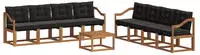 vidaXL Outdoor-Sofagarnitur 9 stk. 8-Sitzer Natur und Schwarz