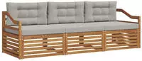 vidaXL Outdoor-Sofagarnitur 3 stk. Natur und Hellgrau