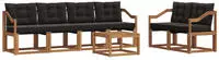 vidaXL Outdoor-Sofagarnitur 7 stk. 6-Sitzer Natur und Schwarz