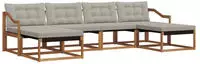 vidaXL Outdoor-Sofagarnitur 6 stk. 6-Sitzer Natur und Hellgrau