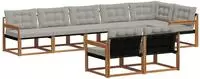 vidaXL Outdoor-Sofagarnitur 8 stk. 8-Sitzer Natur und Hellgrau