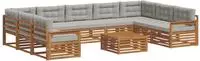 vidaXL Outdoor-Sofagarnitur 10 stk. 9-Sitzer Natur und Hellgrau