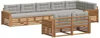 vidaXL Outdoor-Sofagarnitur 8 stk. 8-Sitzer Natur und Hellgrau