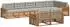 vidaXL Outdoor-Sofagarnitur mit Kissen, 8-tlg., natur und hellgrau (3373666)