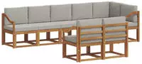 vidaXL Outdoor-Sofagarnitur 8 stk. 8-Sitzer Natur und Hellgrau