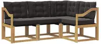 vidaXL Outdoor-Sofagarnitur 4 stk. 4-Sitzer Wei&szlig; und Schwarz