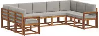vidaXL Outdoor-Sofagarnitur 9 stk. 9-Sitzer Natur und Hellgrau
