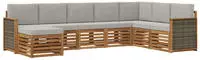 vidaXL Outdoor-Sofagarnitur 8 stk. 8-Sitzer Natur und Hellgrau