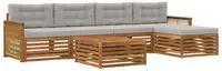 vidaXL Outdoor-Sofagarnitur 6 stk. 5-Sitzer Natur und Hellgrau