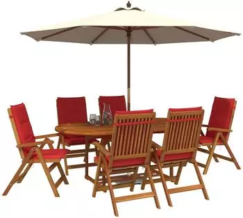 vidaXL Garten-Essset 7-teilig, Akazienholz massiv, natur (3434492)