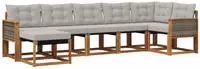 vidaXL Outdoor-Sofagarnitur 7 stk. 7-Sitzer Natur und Hellgrau
