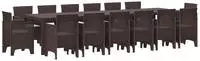 vidaXL Garten Essgruppe 15 stk. Braun Polt Rattan