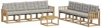 vidaXL Outdoor-Sofagarnitur 9 stk. 8-Sitzer Wei&szlig; und Hellgrau