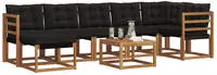 vidaXL Outdoor-Sofagarnitur 8 stk. 7-Sitzer Natur und Schwarz
