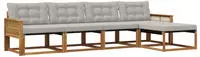 vidaXL Outdoor-Sofagarnitur 5 stk. 5-Sitzer Natur und Hellgrau