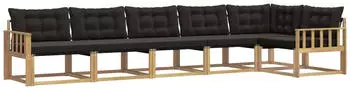 vidaXL Outdoor-Sofagarnitur mit Kissen, 6-tlg., wei&szlig; und schwarz (3388730)