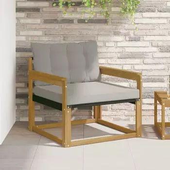 vidaXL Outdoor-Sofagarnitur Akazienholz und Textilene, wei&szlig; (3439057)