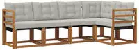 vidaXL Outdoor-Sofagarnitur 5 stk. 5-Sitzer Natur und Hellgrau