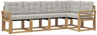 vidaXL Outdoor-Sofagarnitur 5 stk. 5-Sitzer Wei&szlig; und Hellgrau