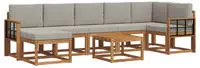 vidaXL Outdoor-Sofagarnitur 8 stk. 7-Sitzer Natur und Hellgrau