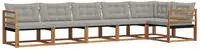 vidaXL Outdoor-Sofagarnitur 6 stk. 6-Sitzer Natur und Hellgrau