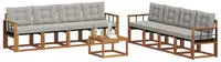 vidaXL Outdoor-Sofagarnitur 9 stk. 8-Sitzer Natur und Hellgrau