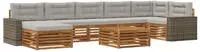 vidaXL Outdoor-Sofagarnitur 8 stk. 7-Sitzer Natur und Hellgrau