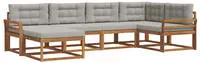 vidaXL Outdoor-Sofagarnitur 6 stk. 6-Sitzer Natur und Hellgrau