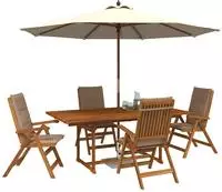 vidaXL 5-teiliges Garten-Esszimmer-Set Natur Massivholz Akazie