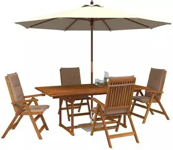 vidaXL Garten-Essgruppe 5-teilig, Akazienholz massiv, natur (3434496)