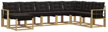 vidaXL Outdoor-Sofagarnitur mit Kissen, 8-tlg., wei&szlig; und schwarz (3389770)