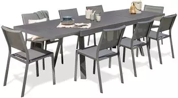 DCB Garden Stockholm Garten-Essgruppe 8-Sitzer Aluminium anthrazit