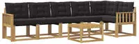 vidaXL Outdoor-Sofagarnitur 7 stk. 6-Sitzer Wei&szlig; und Schwarz