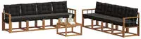 vidaXL Outdoor-Sofagarnitur 9 stk. 8-Sitzer Natur und Schwarz