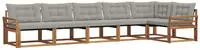 vidaXL Outdoor-Sofagarnitur 6 stk. 6-Sitzer Natur und Hellgrau