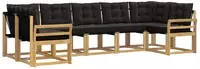 vidaXL Outdoor-Sofagarnitur 7 stk. 7-Sitzer Wei&szlig; und Schwarz