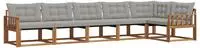 vidaXL Outdoor-Sofagarnitur 6 stk. 6-Sitzer Natur und Hellgrau