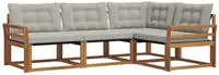vidaXL Outdoor-Sofagarnitur 4 stk. 4-Sitzer Natur und Hellgrau