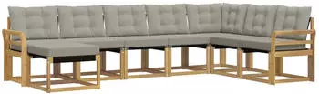 vidaXL Outdoor-Sofagarnitur 8-tlg. wei&szlig; und hellgrau (3389765)
