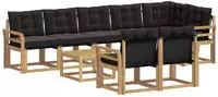 vidaXL Outdoor-Sofagarnitur 9 stk. 8-Sitzer Wei&szlig; und Schwarz