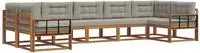 vidaXL Outdoor-Sofagarnitur 7 stk. 7-Sitzer Natur und Hellgrau