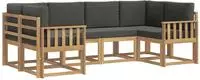 vidaXL Outdoor-Sofagarnitur 6 stk. 6-Sitzer Wei&szlig; und Anthrazit